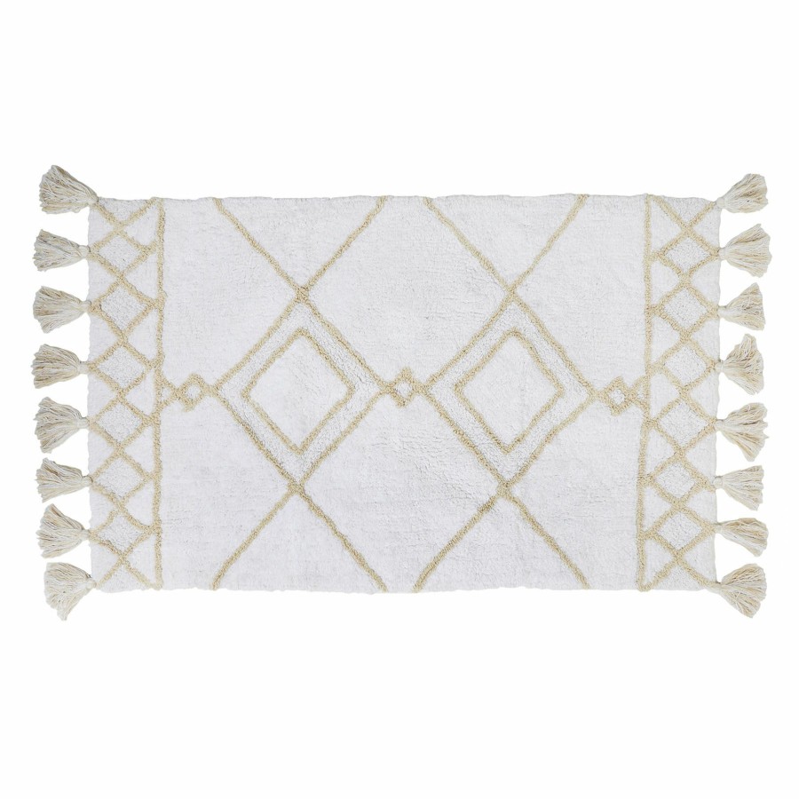 Rugs & Curtains * | Morocco Ivory & Yellow Accent Rug With Tassels, 2 4 Discount Store