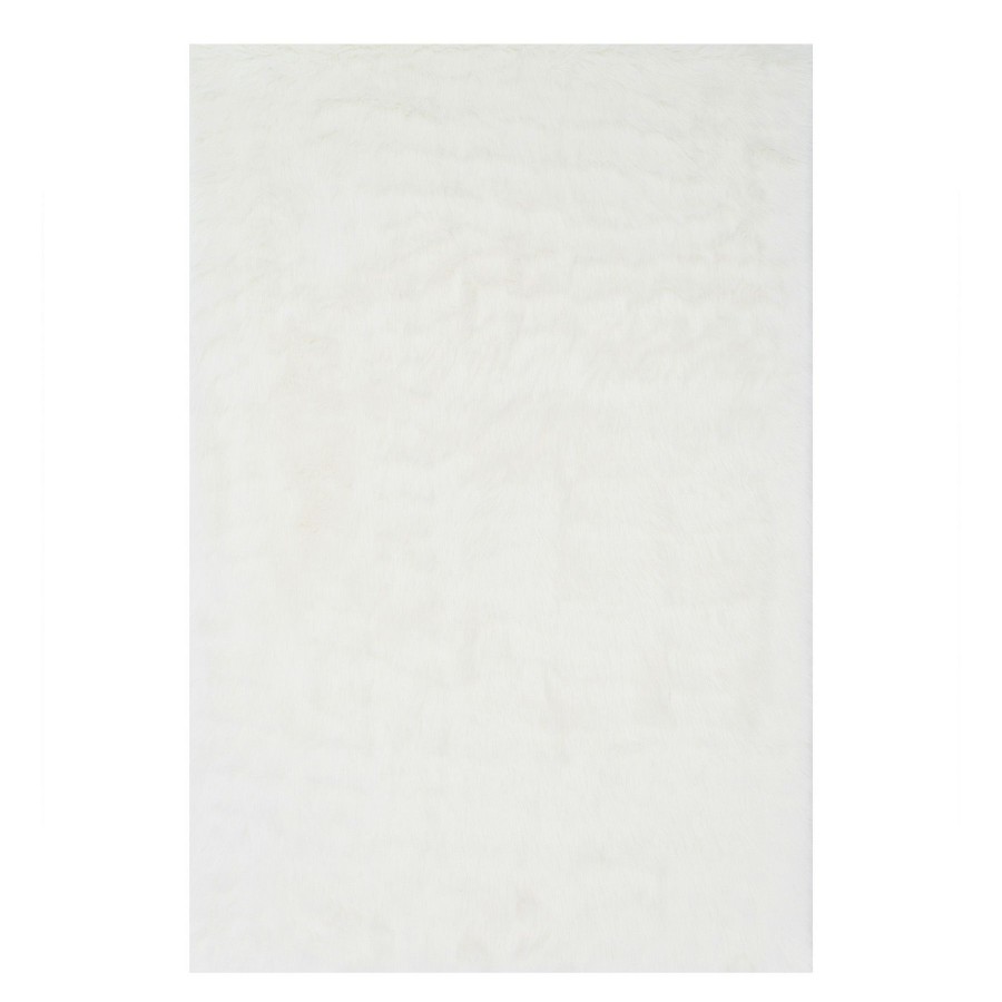 Rugs & Curtains * | (C150) Vale Ivory Faux Fur Area Rug, 5 8 Exceptional Design