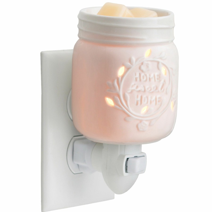 Home D Cor * | Mason Jar Plugin Wax Warmer White New Collections