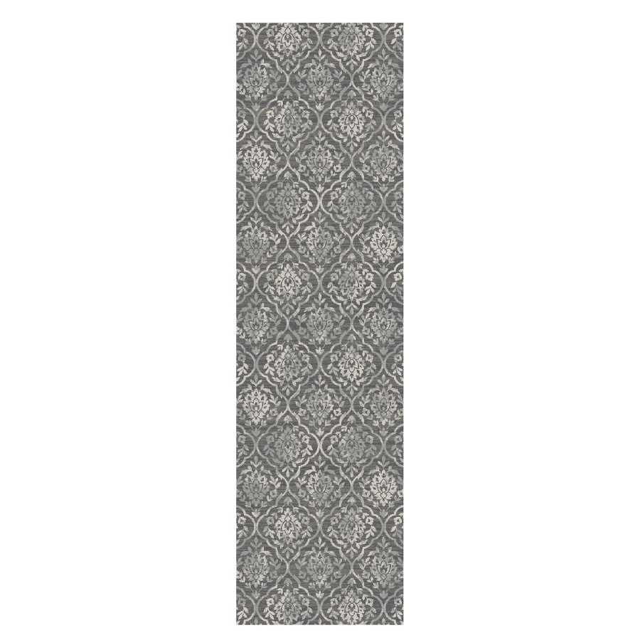 Rugs & Curtains * | (D505) Empress Grey Floral Medallion Runner, 2 7 Fire Sale