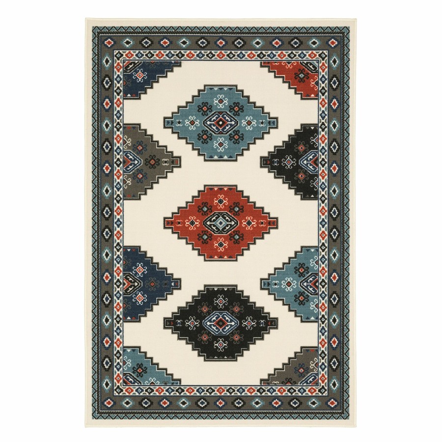 Rugs & Curtains * | (D543) Canyon Blue & Red Area Rug, 5 7 New Collections