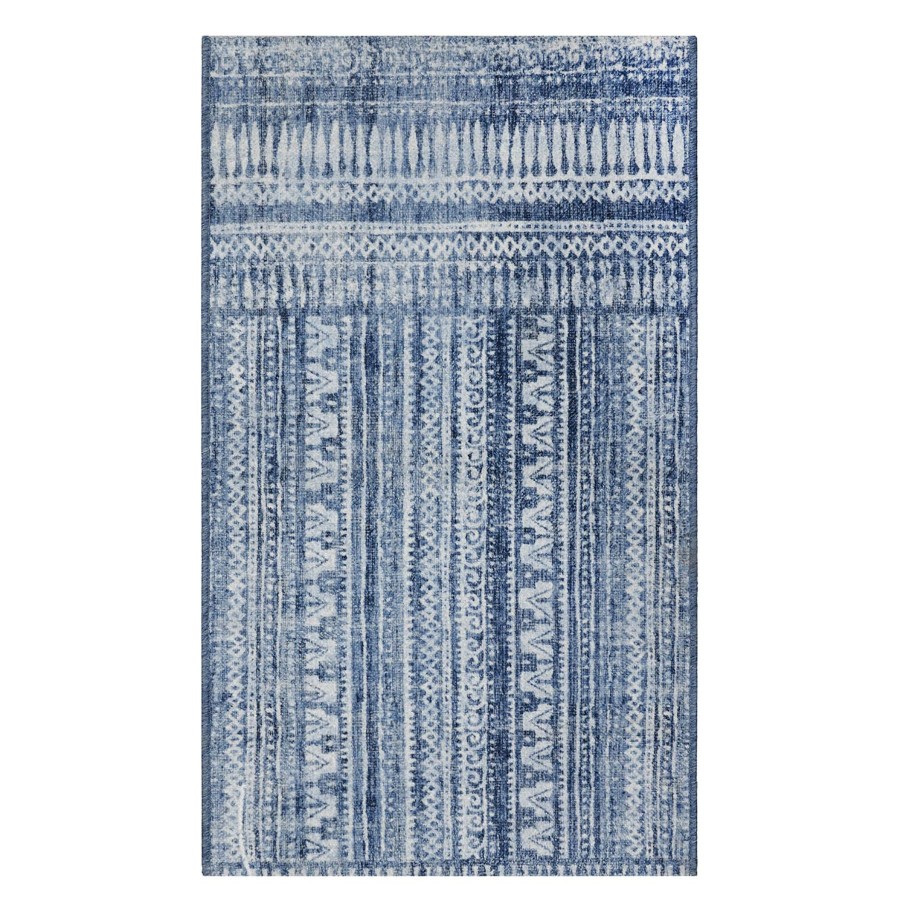 Rugs & Curtains * | Amalfi Blue Process Printed Accent Rug, 27 45 Exceptional Design