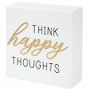 Home Accents * | Think Happy Thoughts Ceramic Block Sign, 4 New Collections