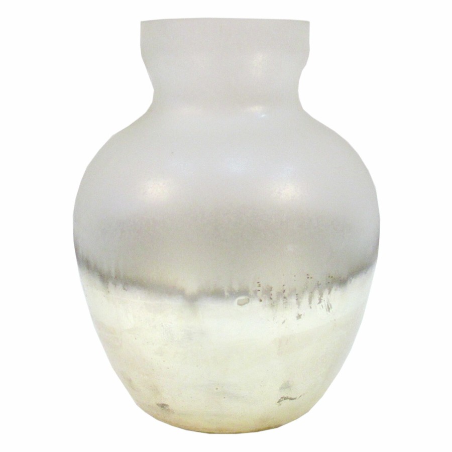 Home Accents * | Tracey Boyd Gold Frosted Glass Vase, 8 Reduction In Price