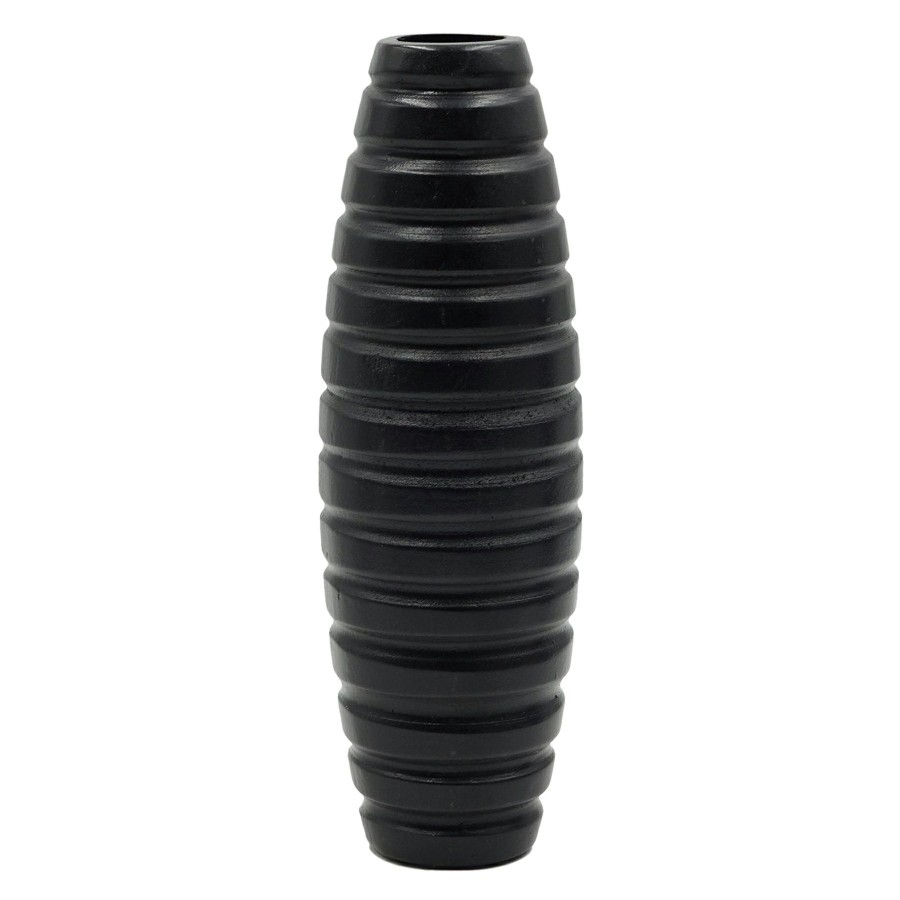 Home Accents * | Black Faux Wood Vase, 12 Exactly Discount