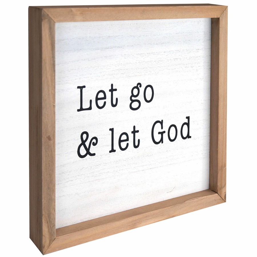 Home Accents * | Let Go & Let God Wood Framed Wall Sign, 10 Premium Product