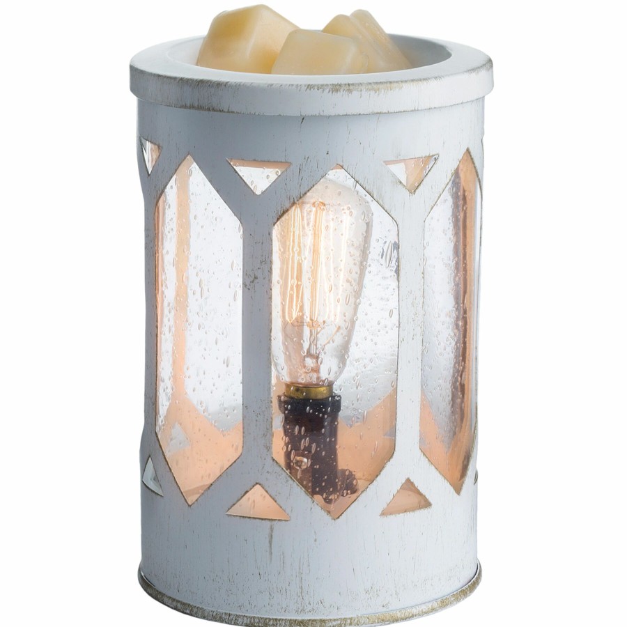 Home D Cor * | Arbor White Vintage Bulb Illuminating Wax Warmer Outlet