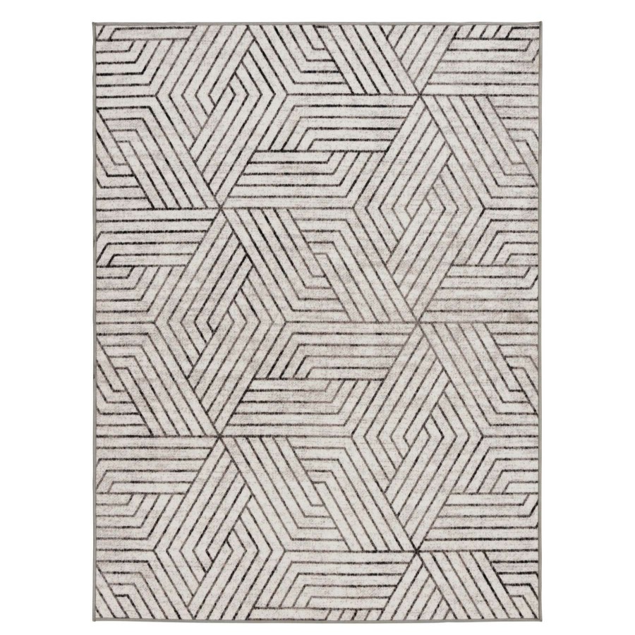 Rugs & Curtains * | (D584) Venus Grey Geometric Area Rug, 4 6 Exactly Discount