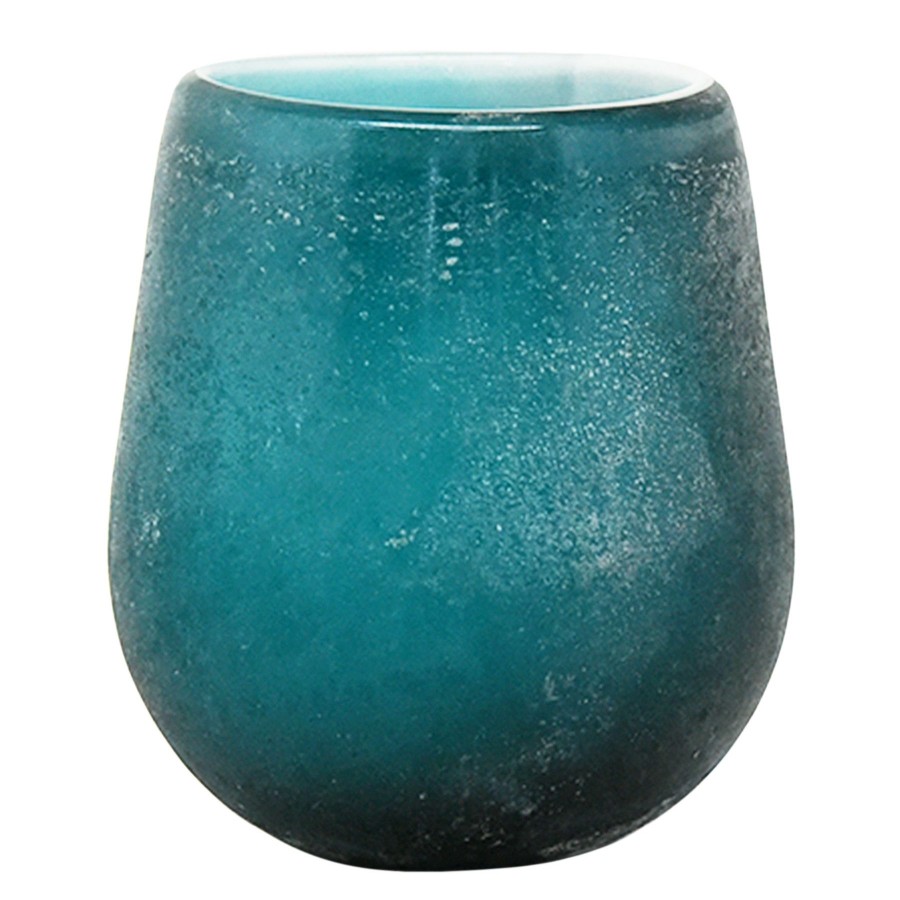 Home Accents * | Laila Ali Turquoise Glass Vase, 9 At Reduced Price