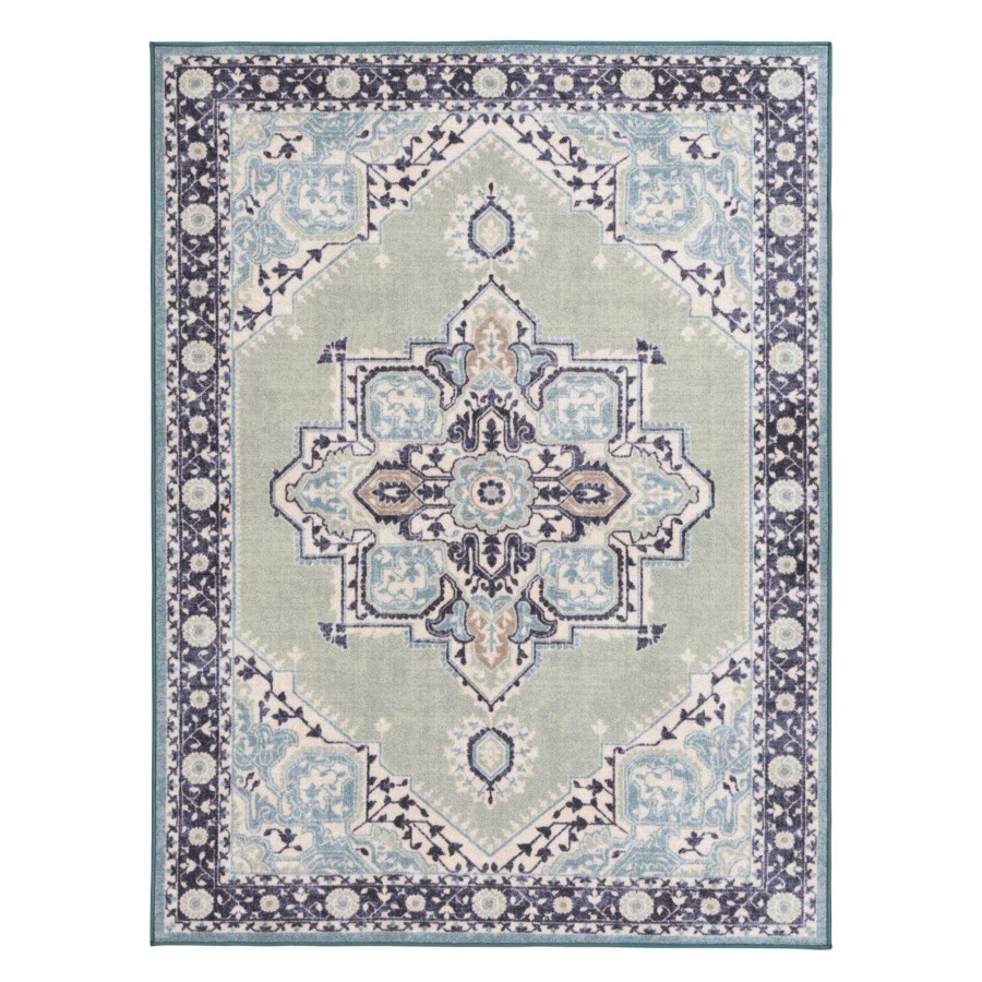 Rugs & Curtains * | (D562) Venus Blue Multi-Colored Medallion Area Rug, 7 10 Limited Edition