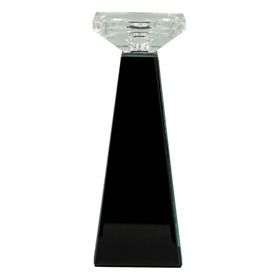 Home Accents * | Black Glass Candle Holder, 10 At Discount Prices