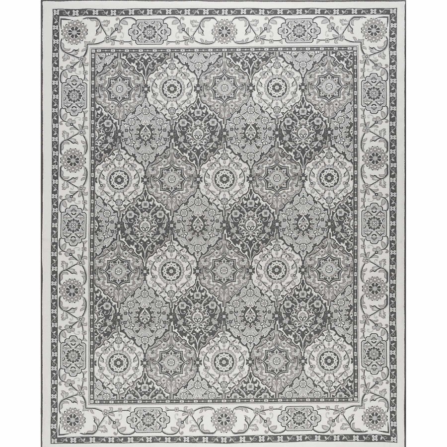 Rugs & Curtains * | (D409) Grey Medallion Runner, 2 7 Outlet Sale