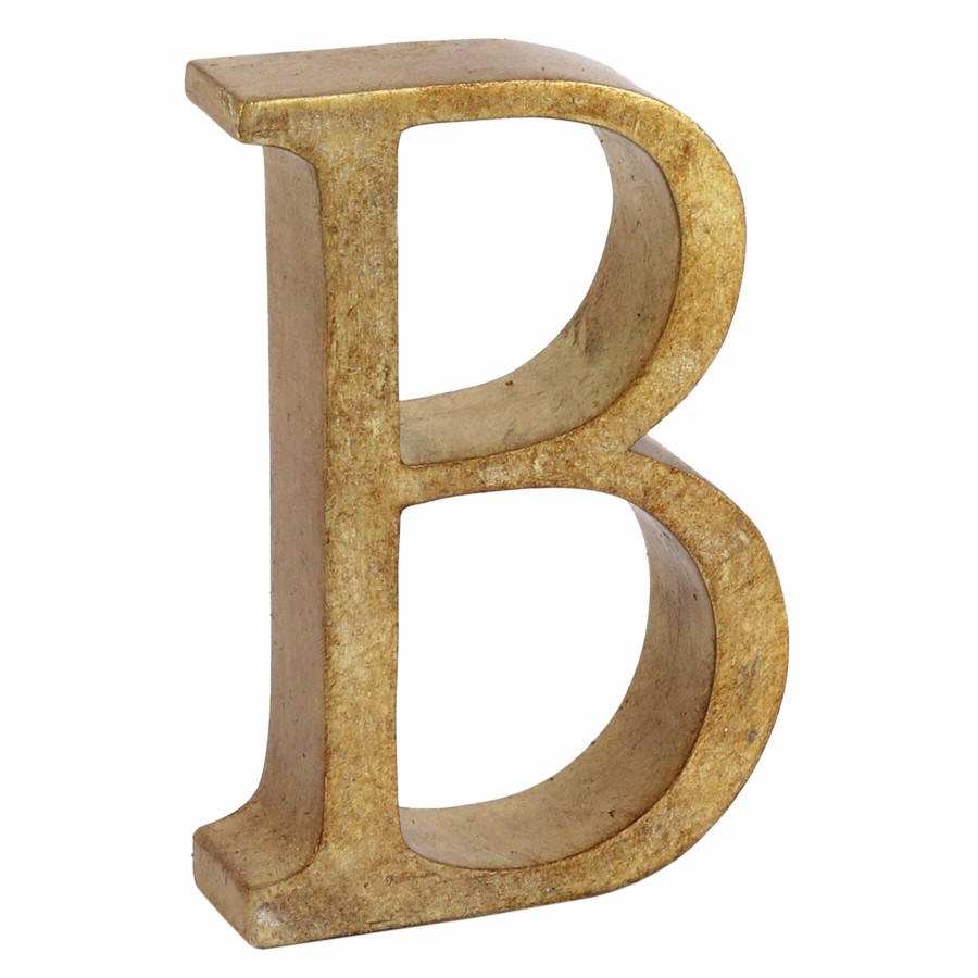 Home Accents * | 4In. Resin Gold Monogram B Quality Guarantee