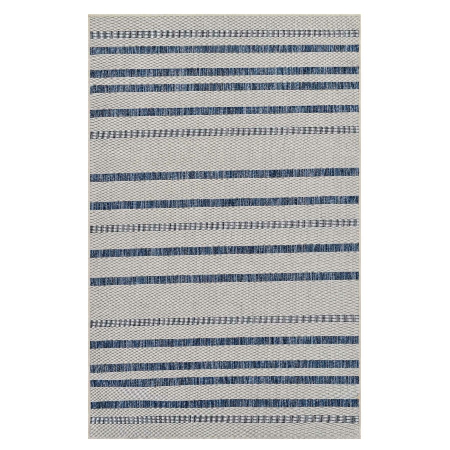 Rugs & Curtains * | (E284) Honeybloom Ivory & Blue Nautical Striped Sisal Indoor & Outdoor Accent Rug, 3 5 Discount Store