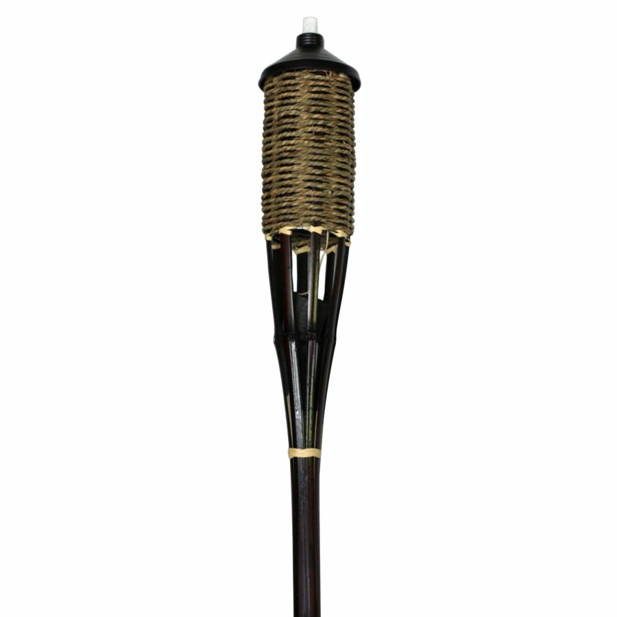 Home D Cor * | Woven Rope & Bamboo Garden Torch Discount Store