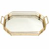 Home Accents * | Gold Glass Tray With Mirror Top, 23 13 Quality Guarantee