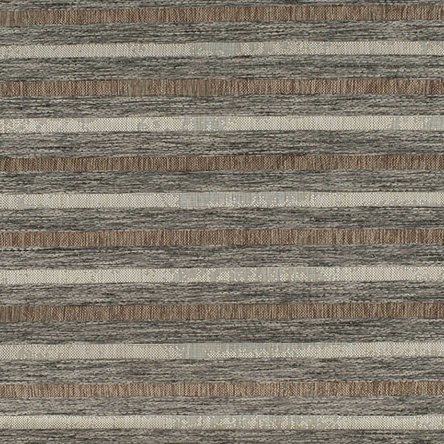 Rugs & Curtains * | (E221) Ivory, Brown & Grey Striped Modern Indoor & Outdoor Area Rug, 5 7 Latest Fashion