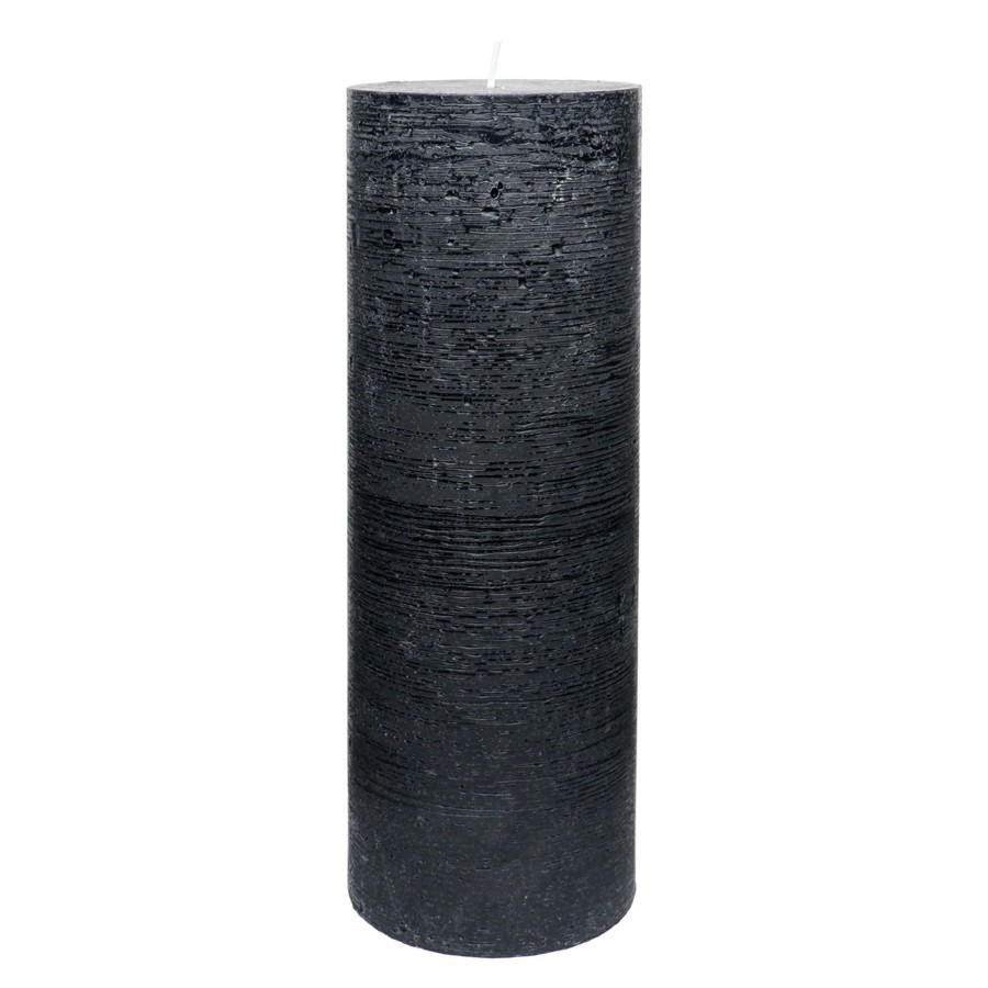 Home D Cor * | Black Unscented Pillar Candle, 11 At Reduced Price