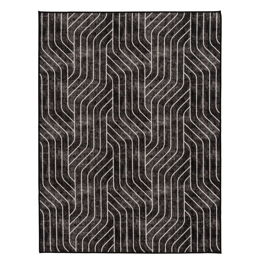 Rugs & Curtains * | (D563) Venus Black & Grey Accent Rug, 2 4 Reliable Quality