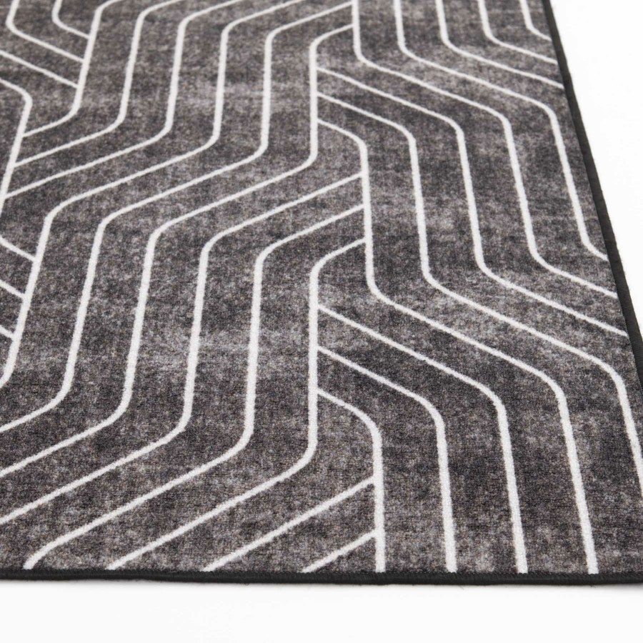 Rugs & Curtains * | (D563) Venus Black & Grey Accent Rug, 2 4 Reliable Quality