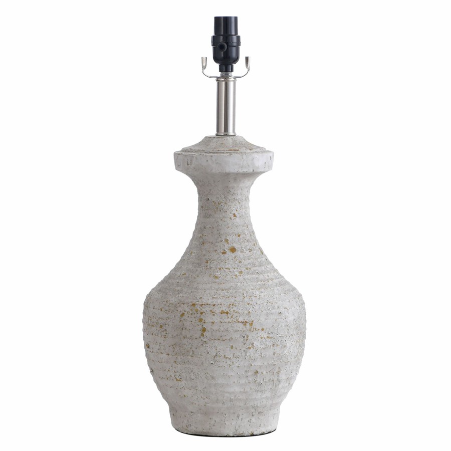 Home D Cor * | Distressed White Concrete Table Lamp, 21 Delicate Design