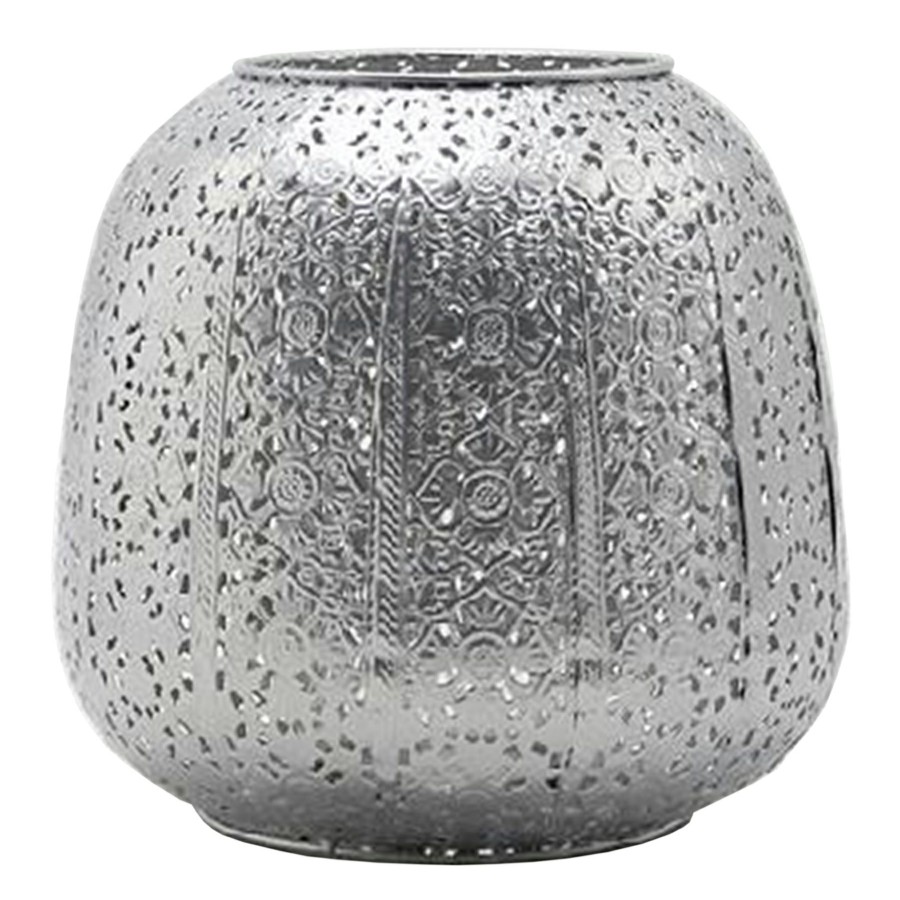 Home Accents * | Silver Metal Punch Lantern, 7 At Reduced Price