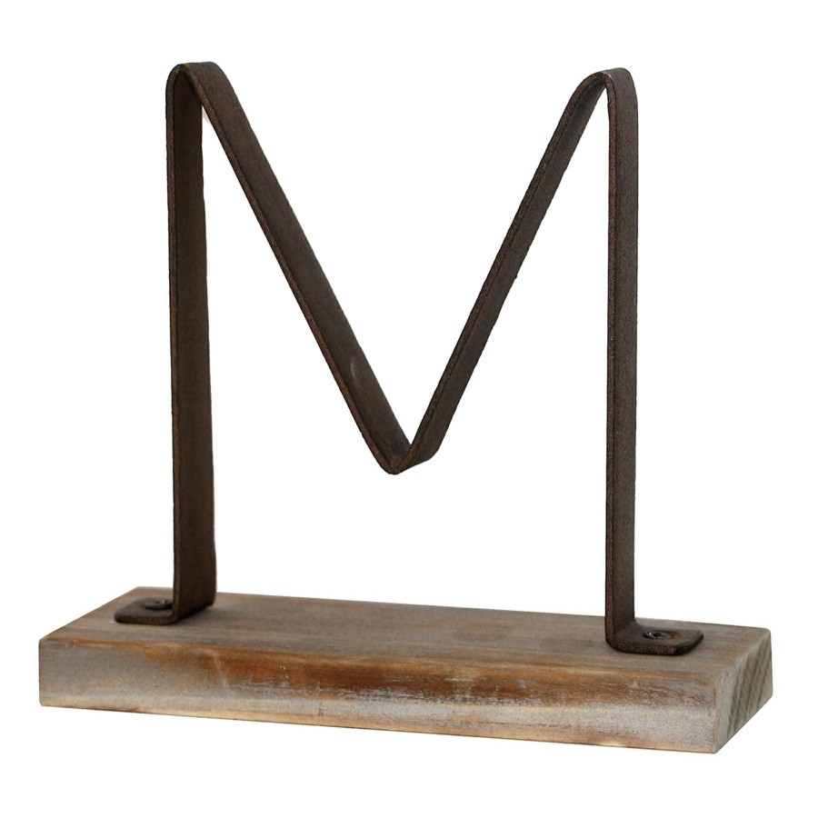 Home Accents * | 5 Metal & Wood Monogram Table Decor, M Hot Sale