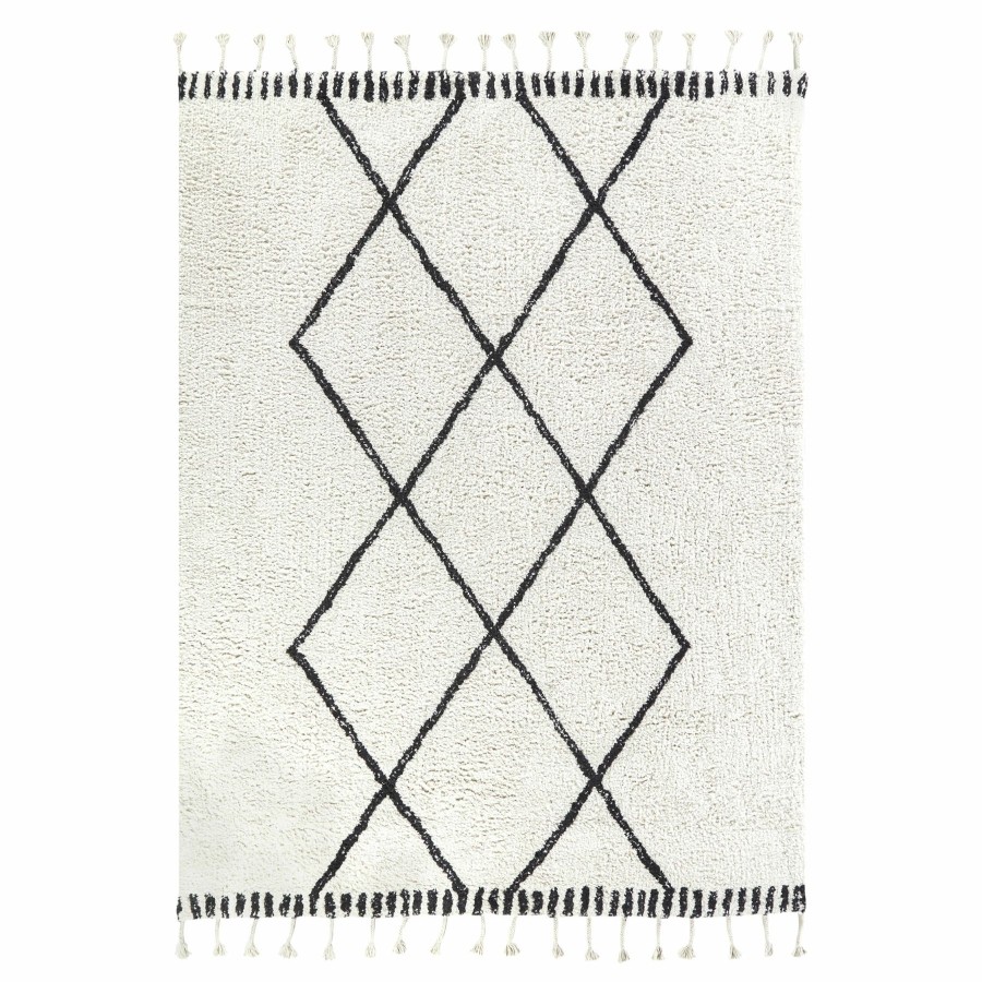 Rugs & Curtains * | (C171) Rhythm Black & White Shag Area Rug, 8 10 Quality Guarantee