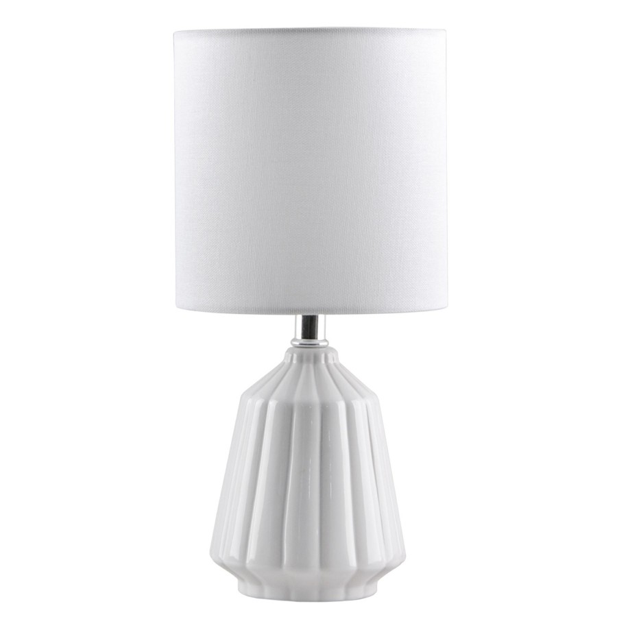 Home D Cor * | Mal 12 White Ceramic W Shade Lower Prices