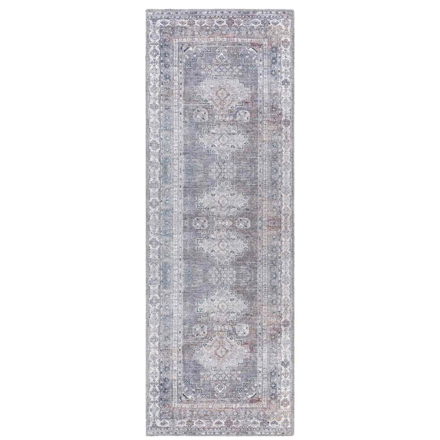 Rugs & Curtains * | (B785) Colin Blue Medallion Washable Runner, 2 7 At Reduced Price