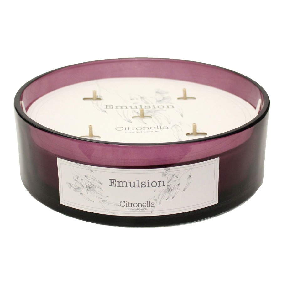 Home D Cor * | Emulsion Purple Glass Citronella Candle, 56Oz Outlet Sale