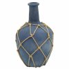 Home Accents * | Blue Frost Glass Vase With Jute, 12 Fire Sale