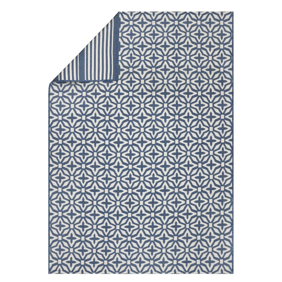 Rugs & Curtains * | (E311) Sheridan Navy & White Reversible Indoor & Outdoor Area Rug, 5 7 Discount Store