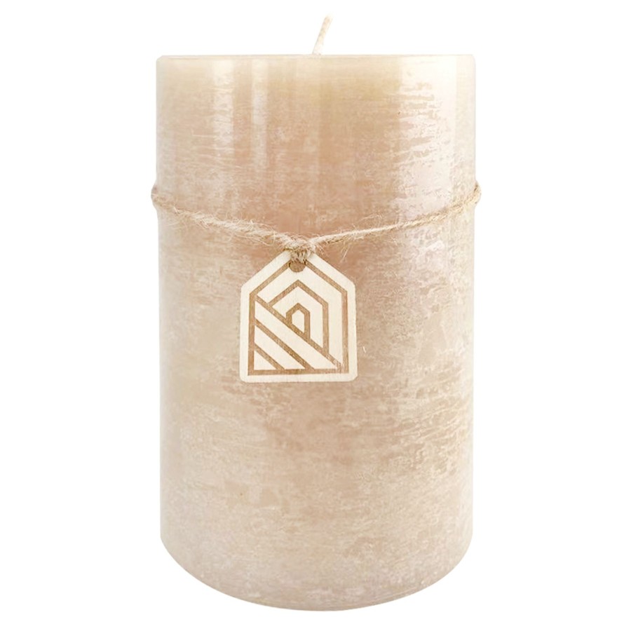 Home D Cor * | Tan Unscented Pillar Candle, 6 Reliable Quality