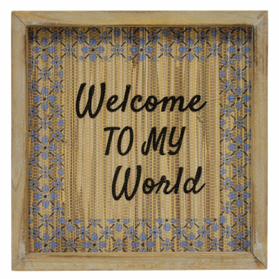 Home Accents * | Tracey Boyd Welcome To My World Wooden Sign, 10 Premium Product