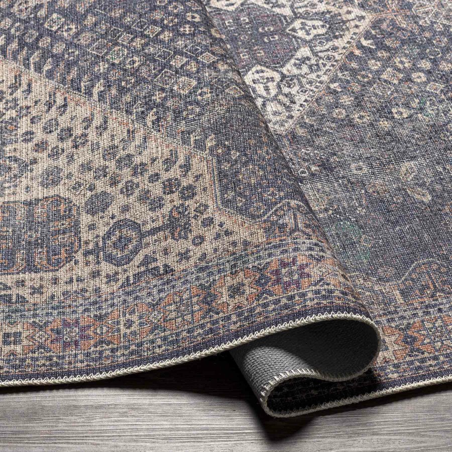 Rugs & Curtains * | Amelie Dark Blue & Ivory Washable Runner, 2 8 Quality Guarantee