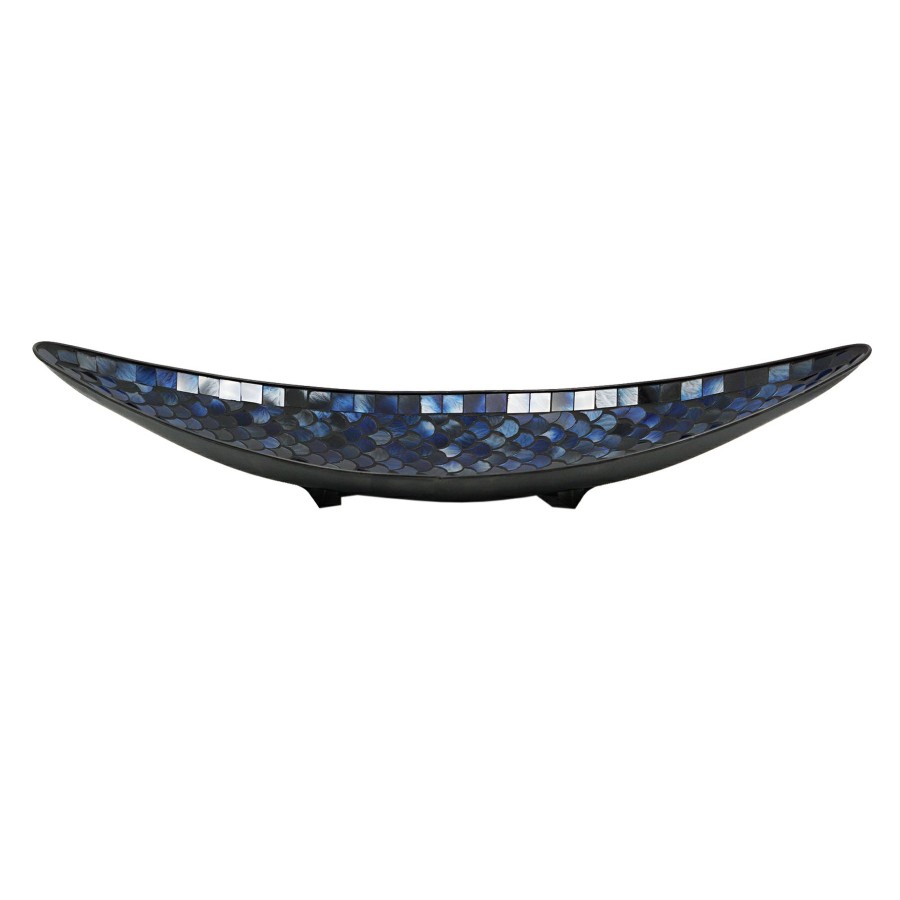 Home Accents * | Blue Mosaic Boat Tray, 22 At Low Price